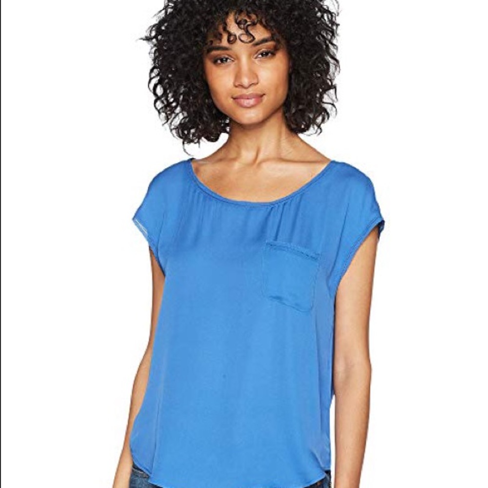 100% Silk Joie Hina Blouse- Aqua Blue- size XS